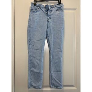 HM Mom Jeans Ultra High Waist Light Wash Denim Womens Size 6